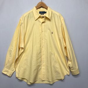 Vintage Ralph Lauren Men Classic Fit Dress Shirt Size 18 34/35 Yellow M114 -11